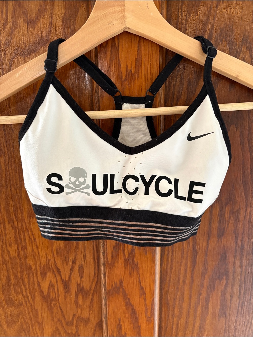 Nike White & Black SoulCycle Performance Sports Bra XS